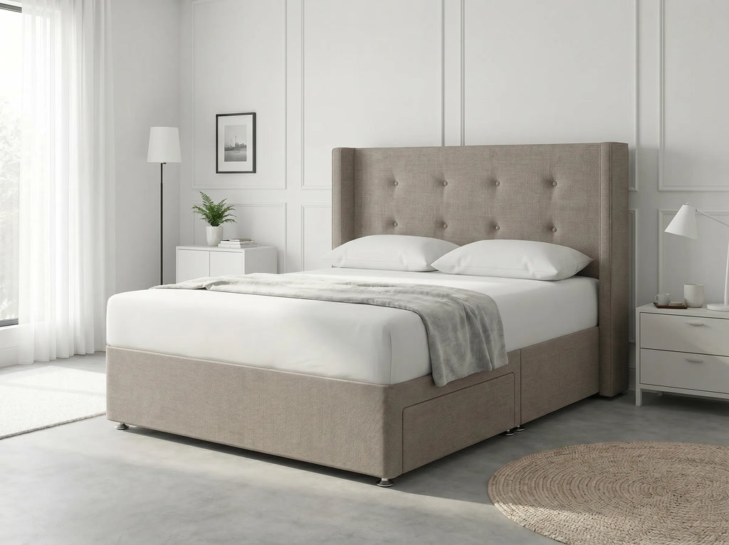 Elite Sleigh Harmony | Divan Drawer Frame with Multi-Drawer Storage Options (UK) | Discount Bed Store (DBS) #DB139