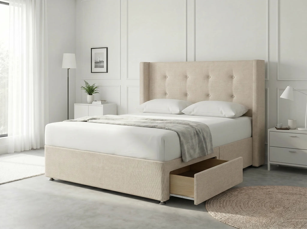 Elite Sleigh Harmony | Divan Drawer Frame with Multi-Drawer Storage Options (UK) | Discount Bed Store (DBS) #DB139