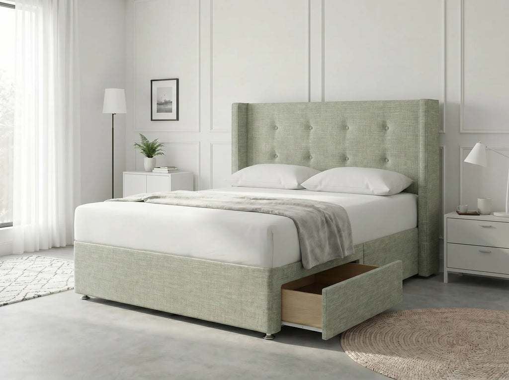 Elite Sleigh Harmony | Divan Drawer Frame with Multi-Drawer Storage Options (UK) | Discount Bed Store (DBS) #DB139