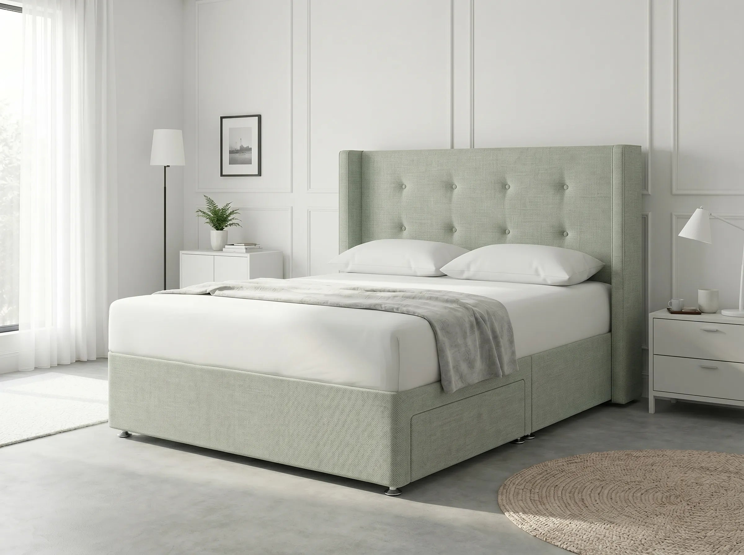 Elite Sleigh Harmony | Divan Drawer Frame with Multi-Drawer Storage Options (UK) | Discount Bed Store (DBS) #DB139