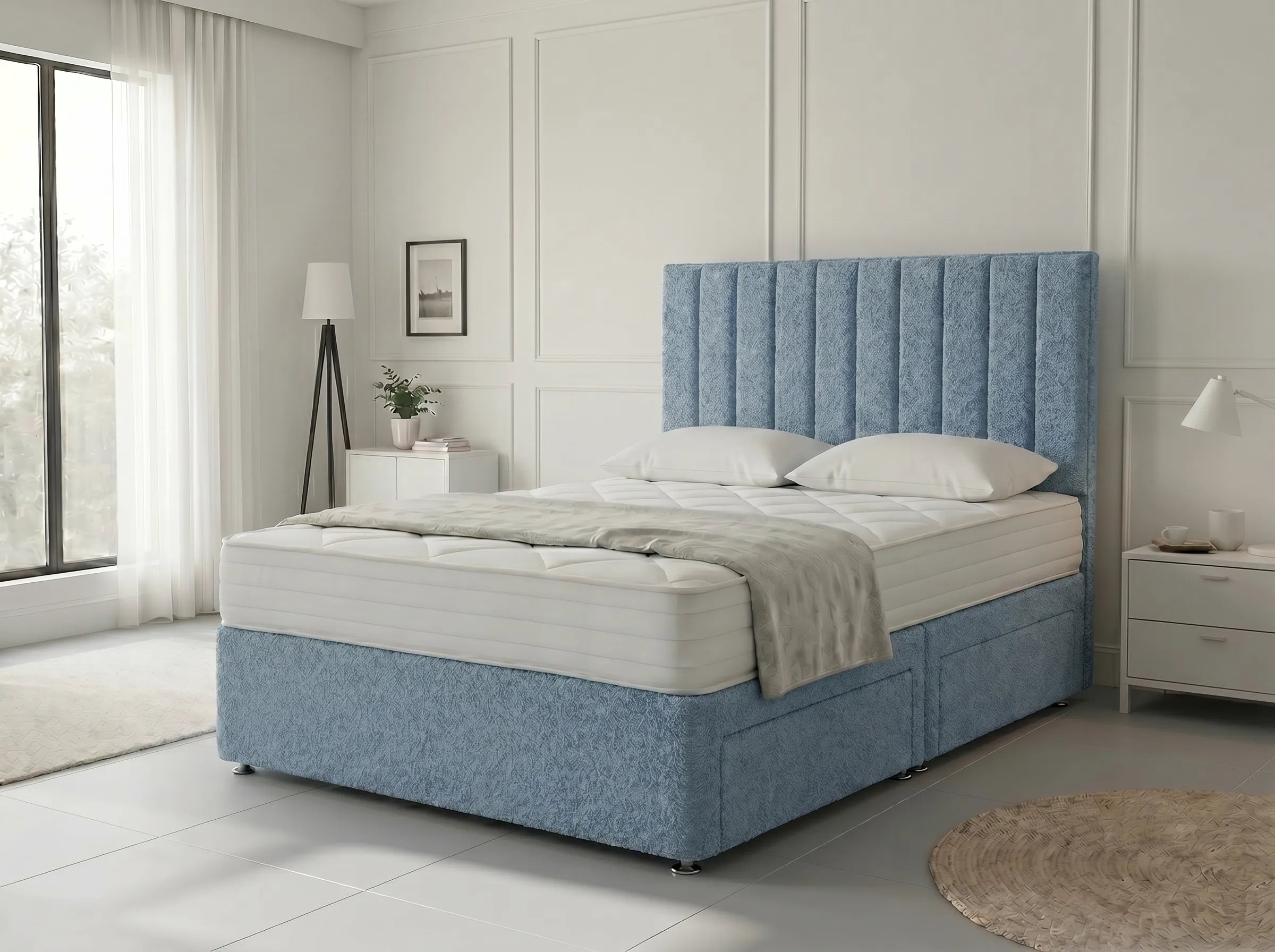 Modern Luxe Curve | Divan Drawer Bed Frame with Storage Drawers (UK) | Discount Bed Store (DBS) #DB150