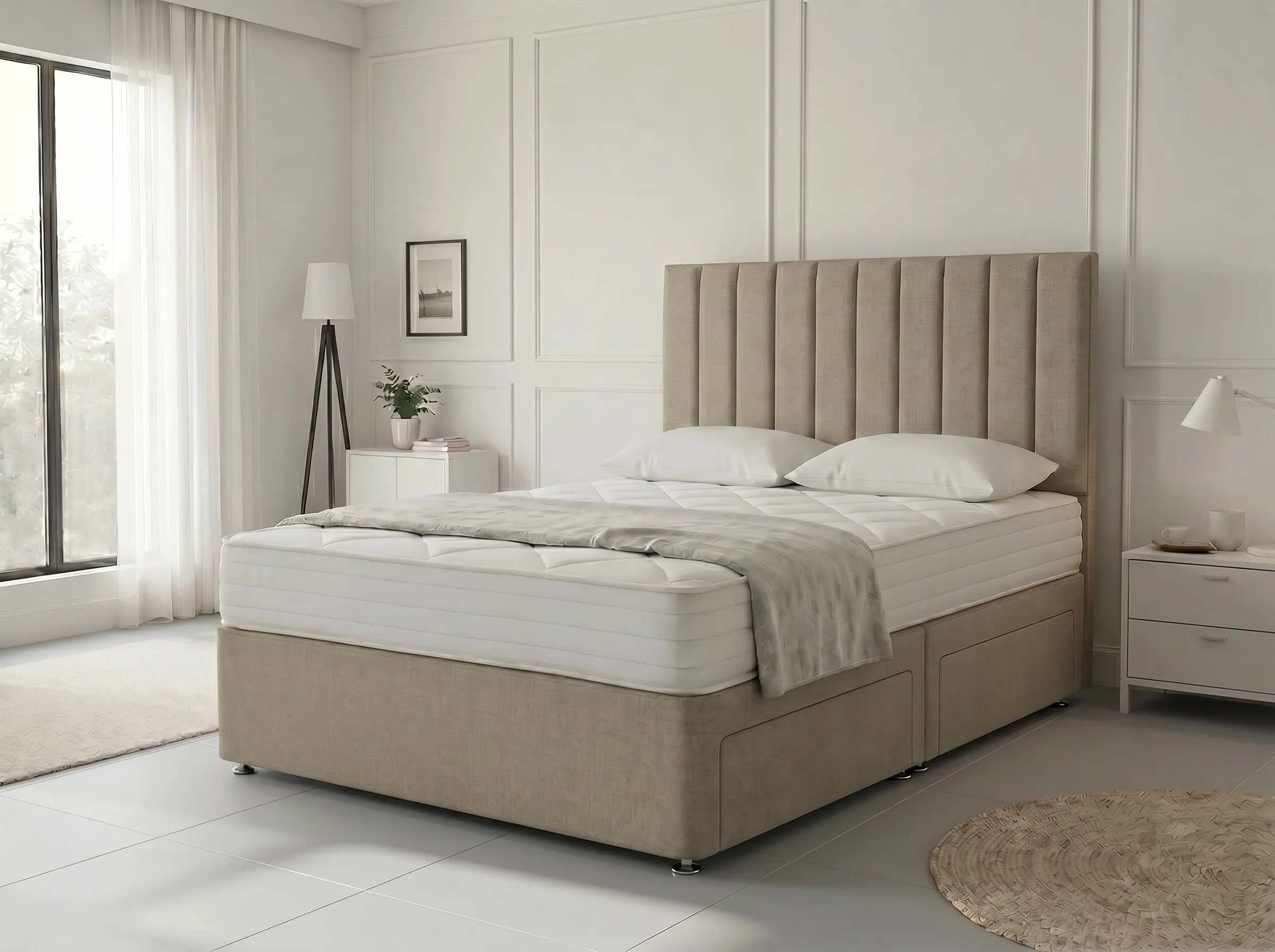 Modern Luxe Curve | Divan Drawer Bed Frame with Storage Drawers (UK) | Discount Bed Store (DBS) #DB150
