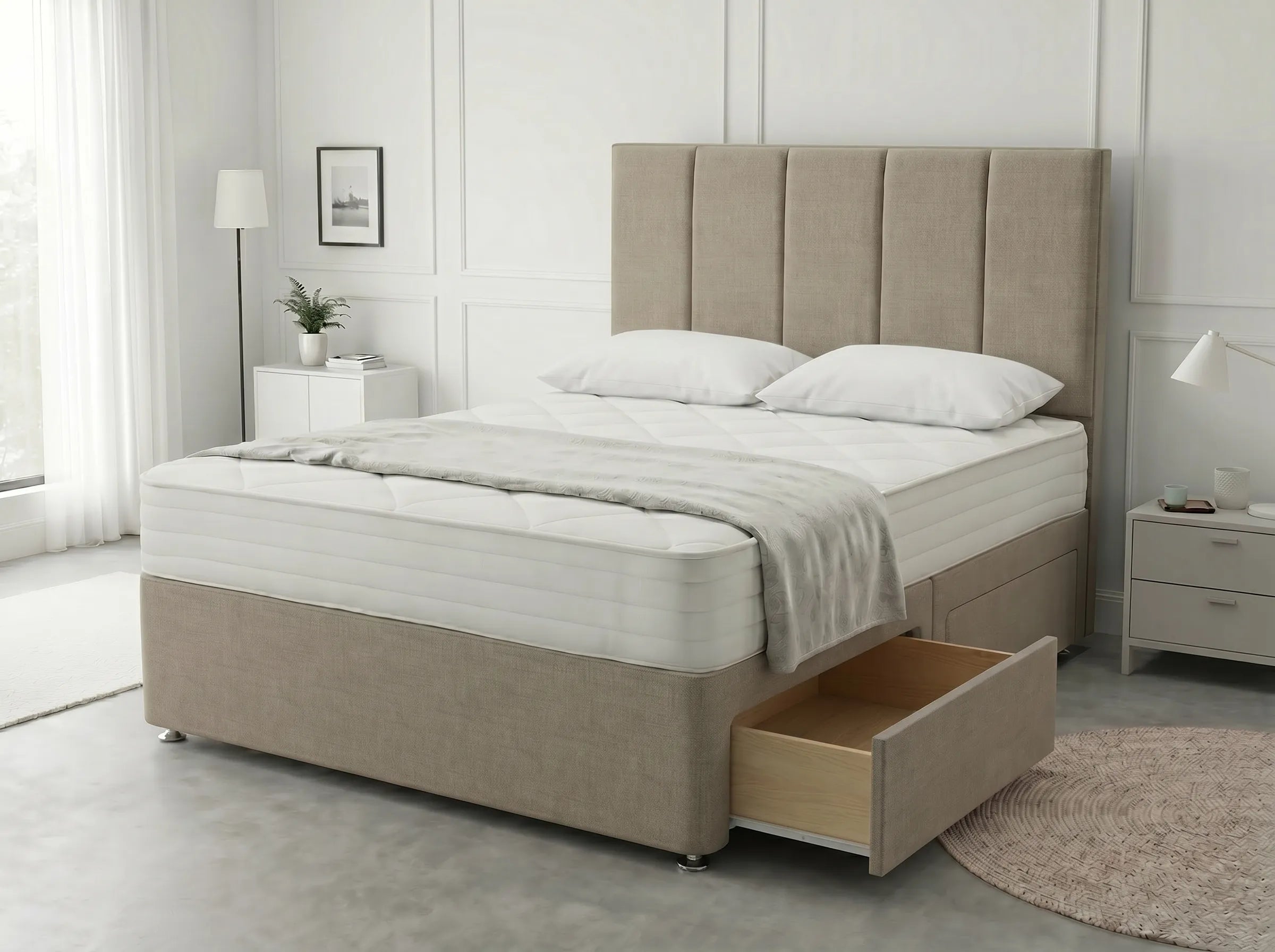 Royal Curve Majesty | Divan Drawer Bed with Seamless Drawer Storage (UK) | Discount Bed Store (DBS) #DB148