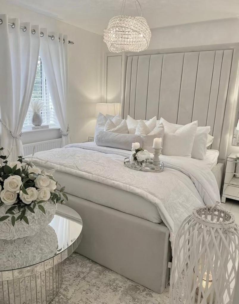 Bellagio Plain Upholstered Fabric Bed Frame
