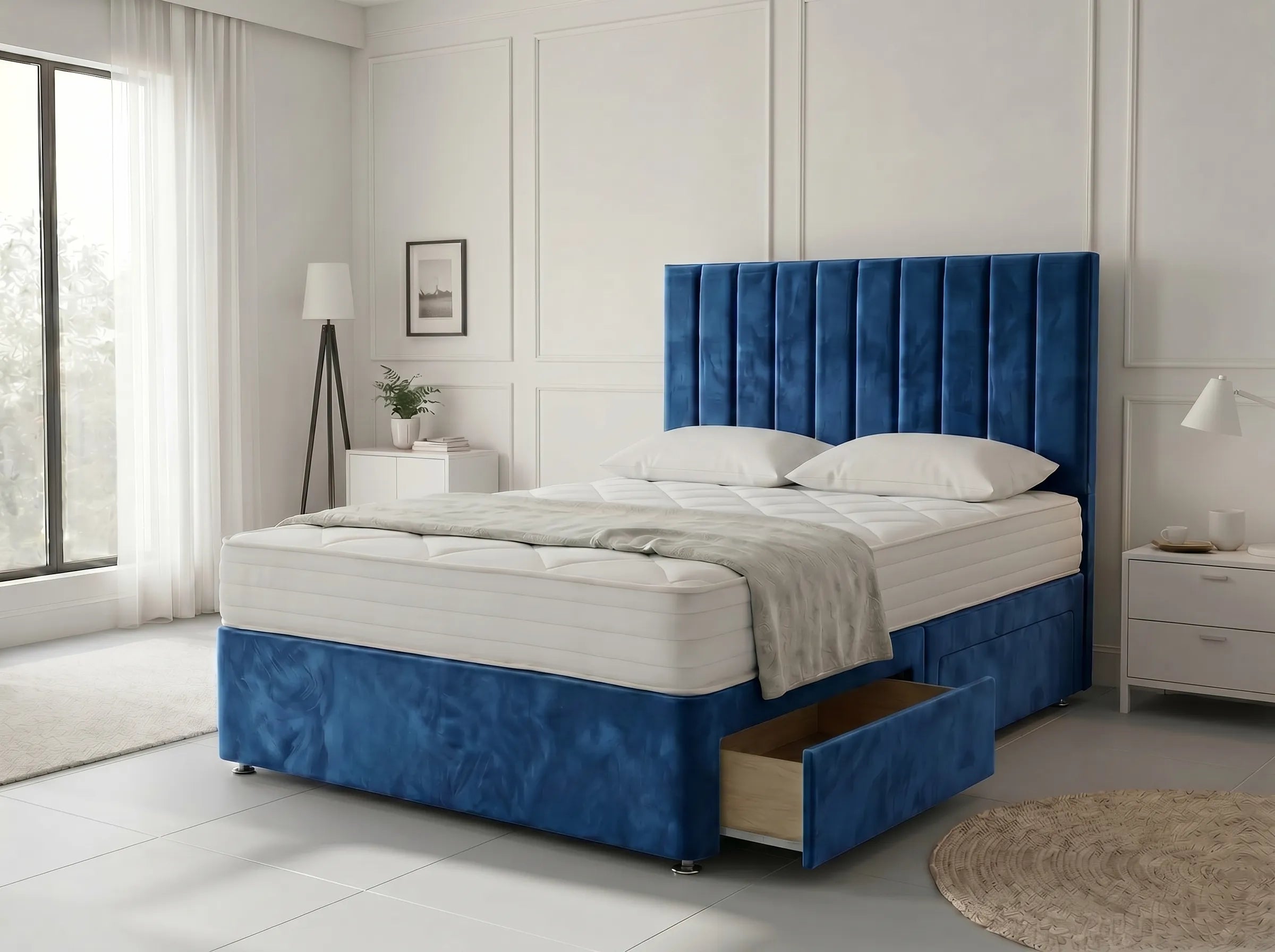 Regal Sleigh Haven Divan Drawer Bed with Side Storage Drawers (UK) | Discount Bed Store (DBS) #DB131
