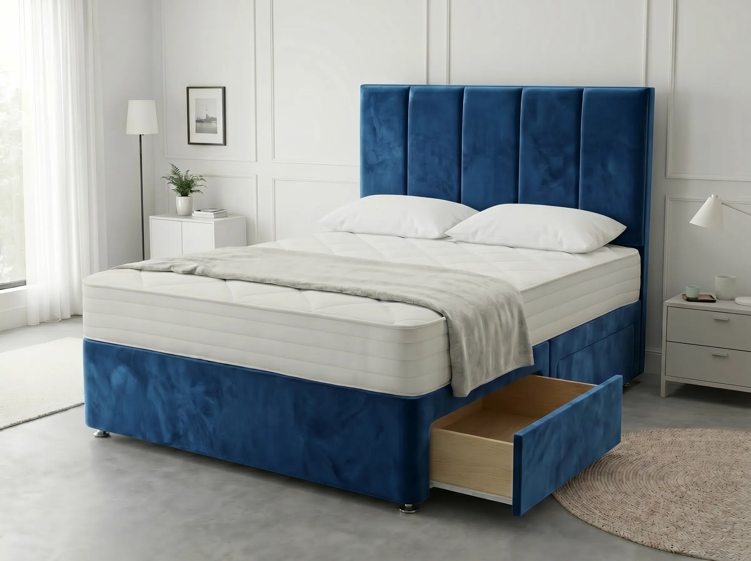 Royal Curve Majesty | Divan Drawer Bed with Seamless Drawer Storage (UK) | Discount Bed Store (DBS) #DB148