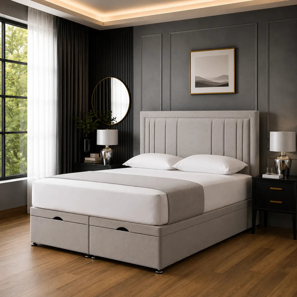 Cambridge Divan Ottoman Bed – Upholstered Storage Bed with Luxury Headboard