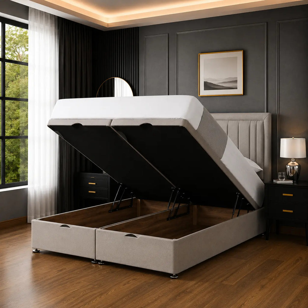 Cambridge Divan Ottoman Bed – Upholstered Storage Bed with Luxury Headboard