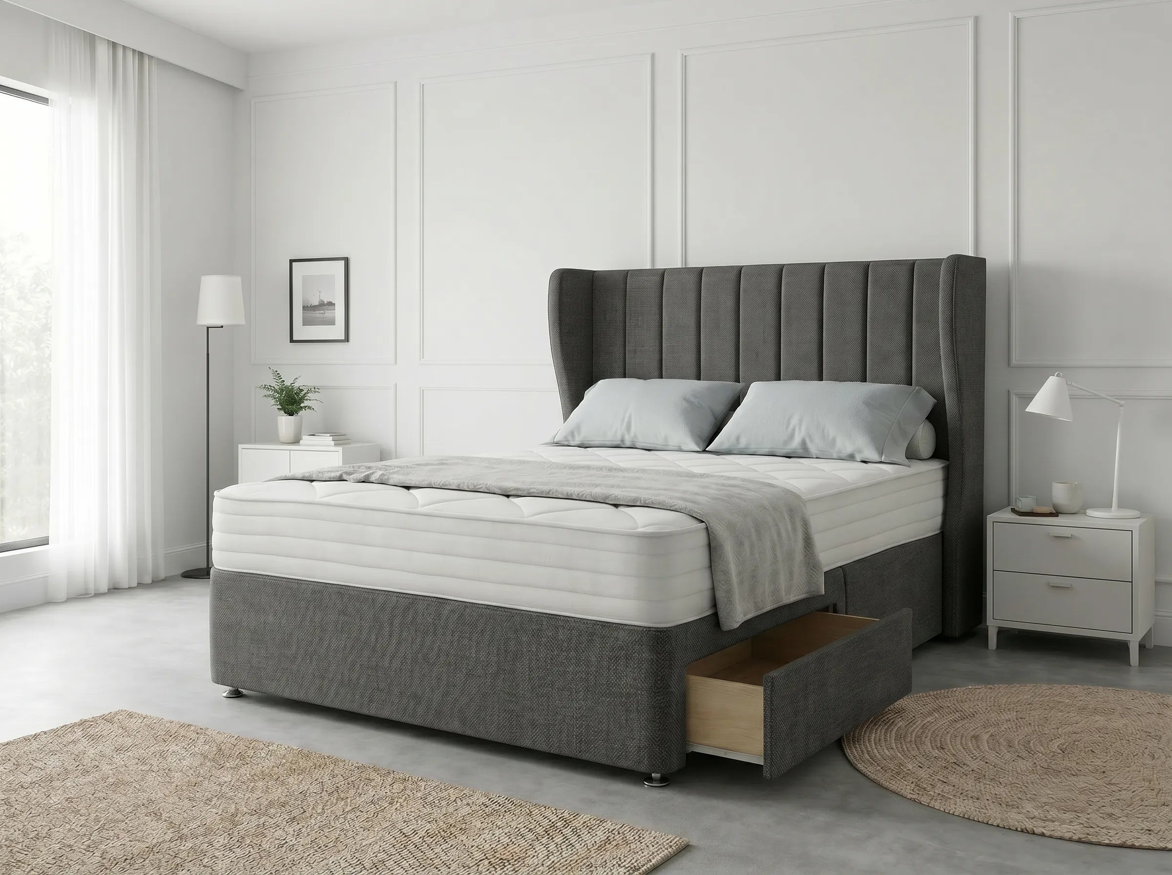 Opulent Curve Prestige | Divan Drawer Bed Optional Drawers (UK) | Discount Bed Store (DBS) #DB140