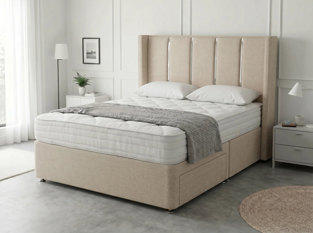 Refined Curve Haven | Modern Divan Drawer Bed with Built-In Drawers (UK) | Discount Bed Store (DBS) #DB144