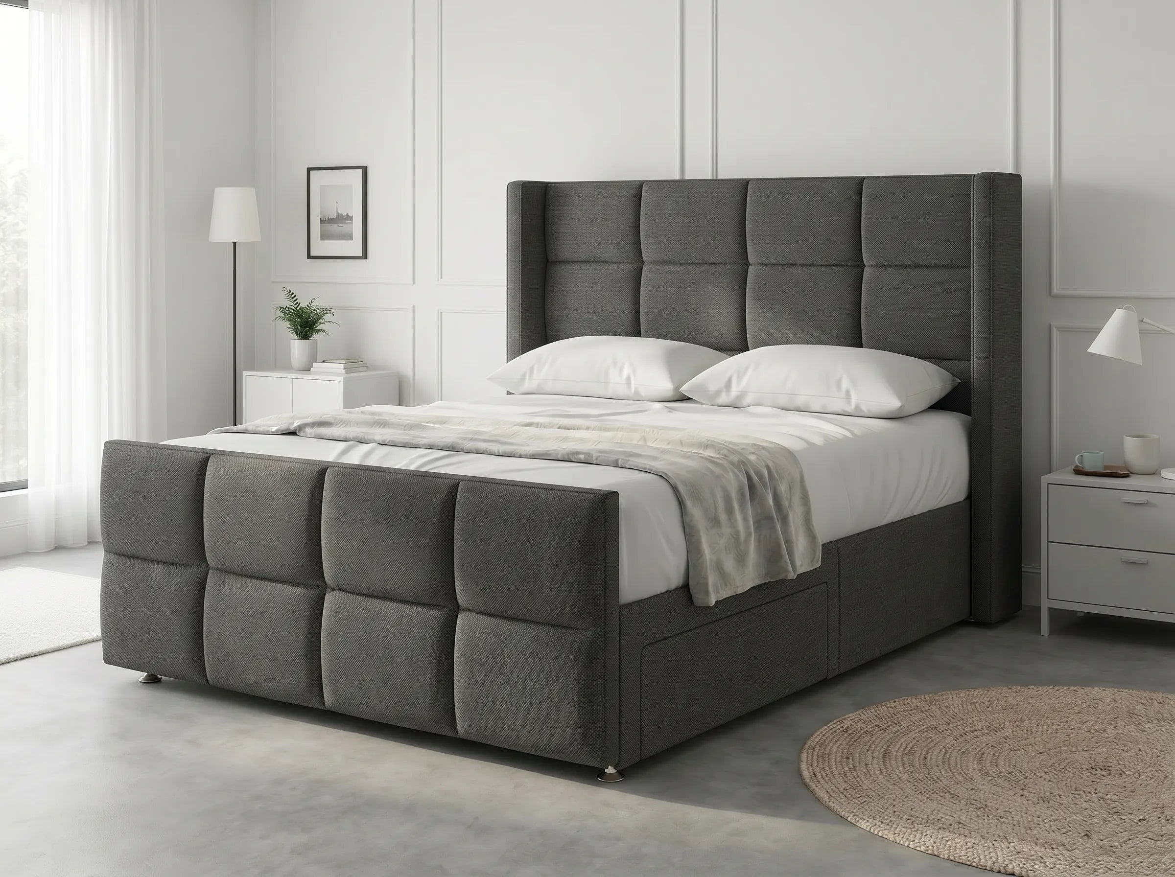 Timeless Sleigh Comfort | Divan Drawer Base with Functional Storage Drawers (UK) | Discount Bed Store (DBS) #DB147