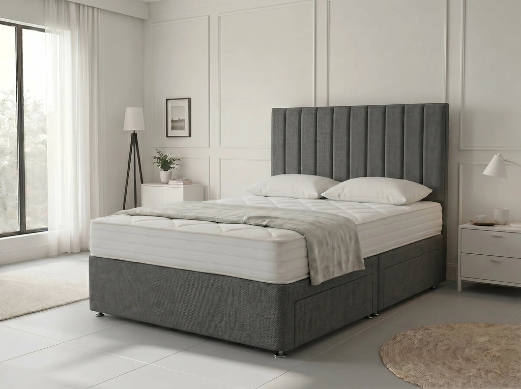 Modern Luxe Curve | Divan Drawer Bed Frame with Storage Drawers (UK) | Discount Bed Store (DBS) #DB150