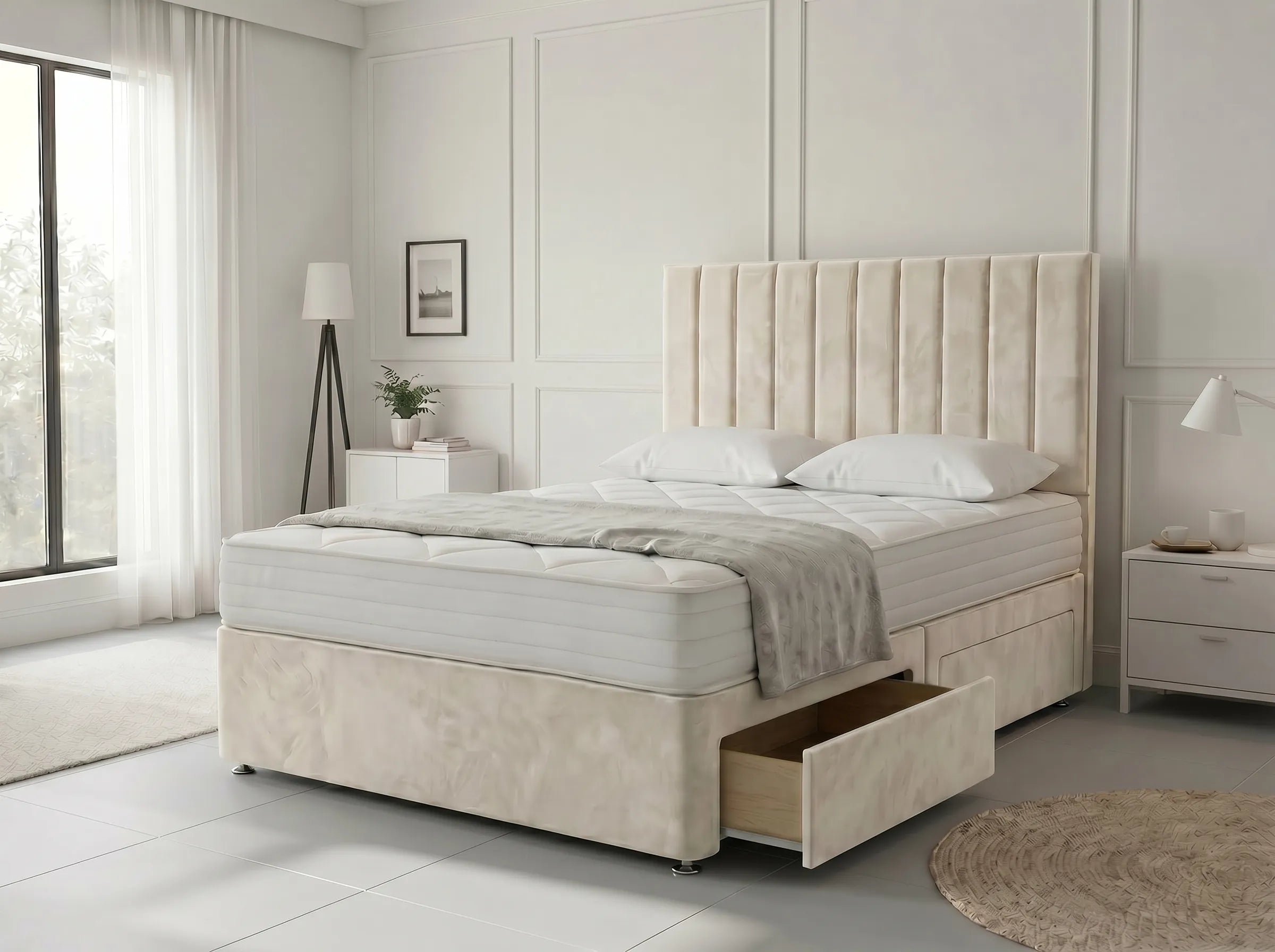 Regal Sleigh Haven Divan Drawer Bed with Side Storage Drawers (UK) | Discount Bed Store (DBS) #DB131