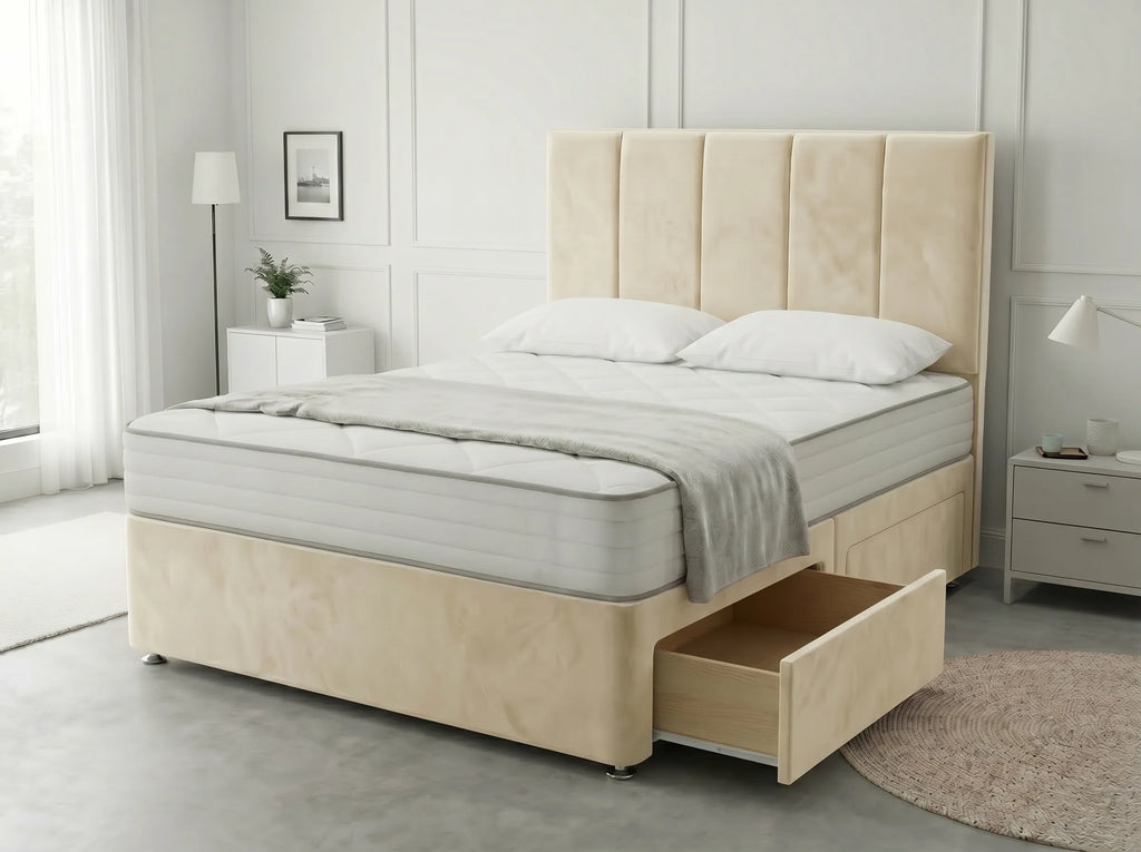 Royal Curve Majesty | Divan Drawer Bed with Seamless Drawer Storage (UK) | Discount Bed Store (DBS) #DB148
