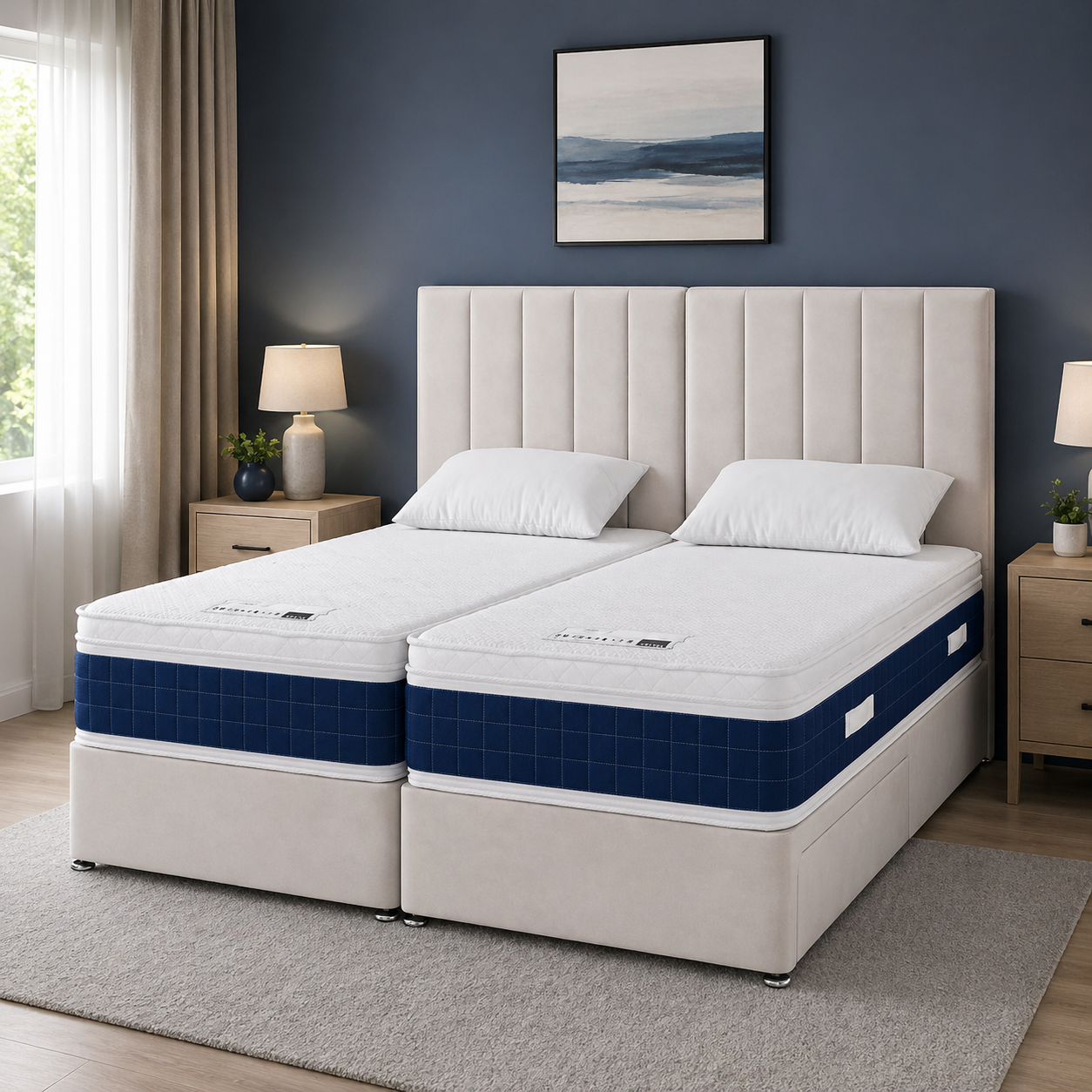 GrandRest Hotel 3000 Memory Pillowtop Zip & Link Divan Bed System