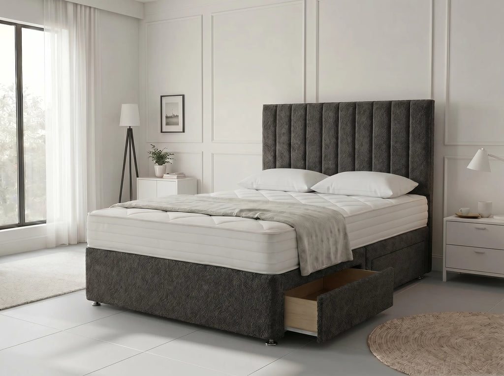 Modern Luxe Curve | Divan Drawer Bed Frame with Storage Drawers (UK) | Discount Bed Store (DBS) #DB150