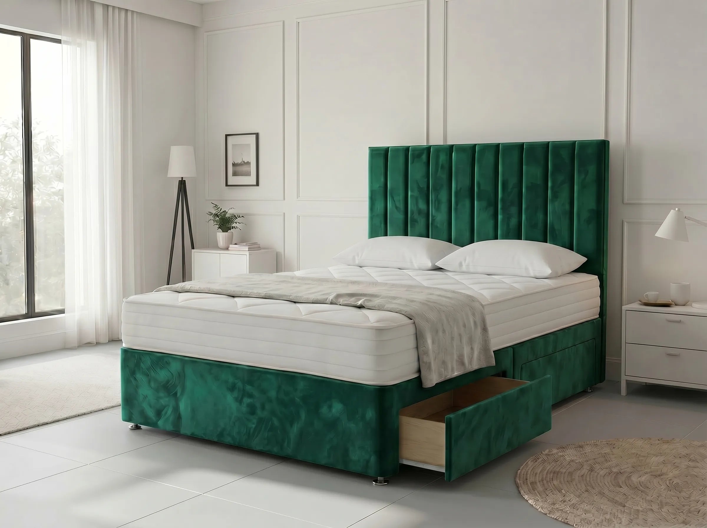 Regal Sleigh Haven Divan Drawer Bed with Side Storage Drawers (UK) | Discount Bed Store (DBS) #DB131