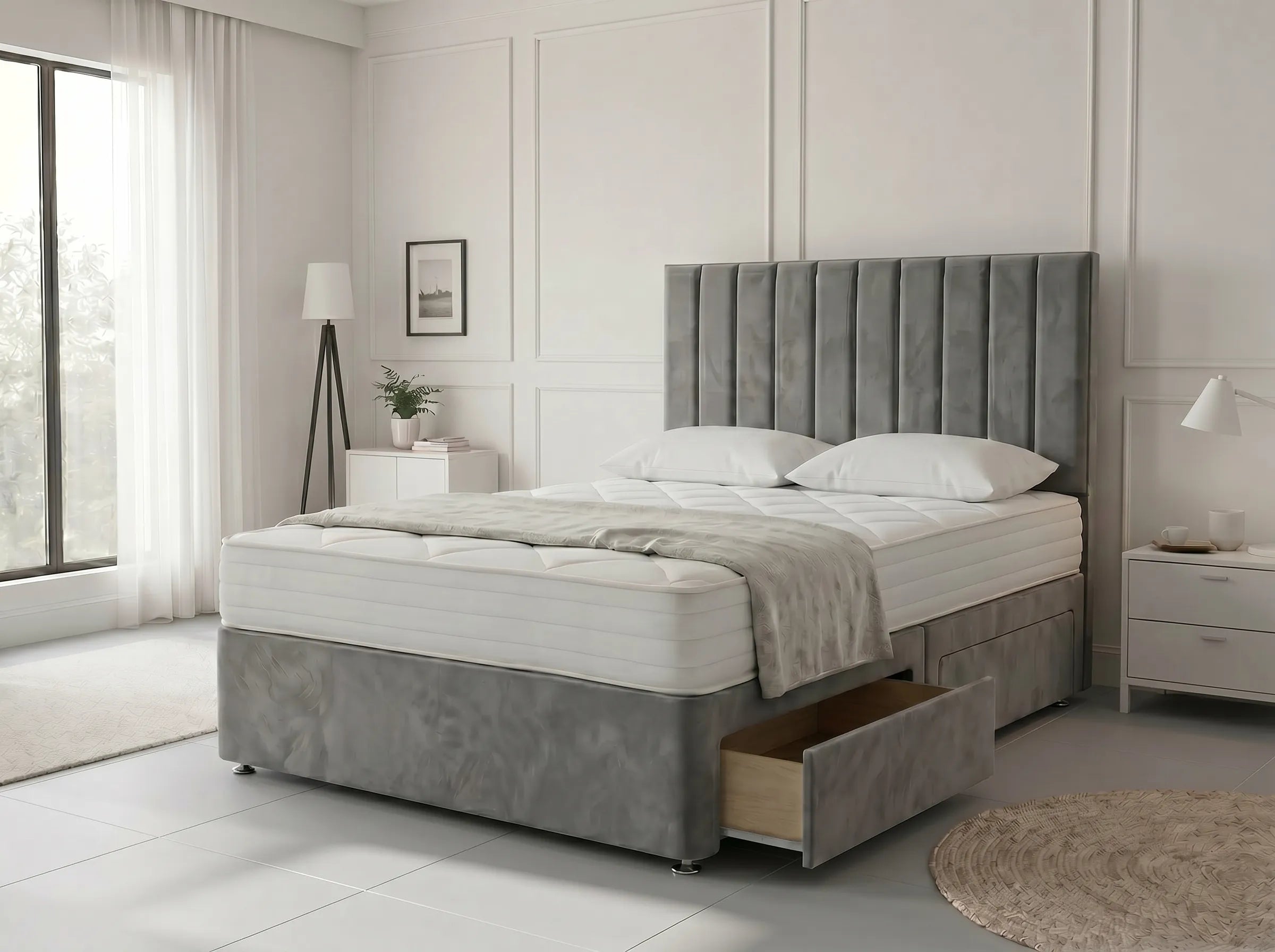 Regal Sleigh Haven Divan Drawer Bed with Side Storage Drawers (UK) | Discount Bed Store (DBS) #DB131