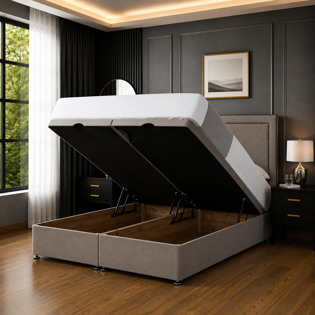 Hampton Ottoman Storage Divan Bed – Modern Upholstered Lift-Up Bed