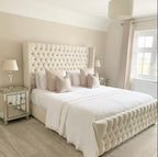 Hampton Chesterfield Winged Upholstered Fabric Bed