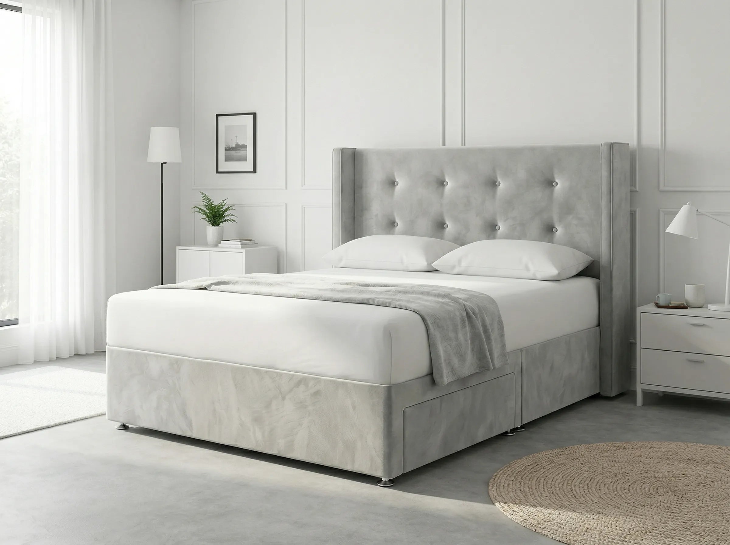 Elite Sleigh Harmony | Divan Drawer Frame with Multi-Drawer Storage Options (UK) | Discount Bed Store (DBS) #DB139