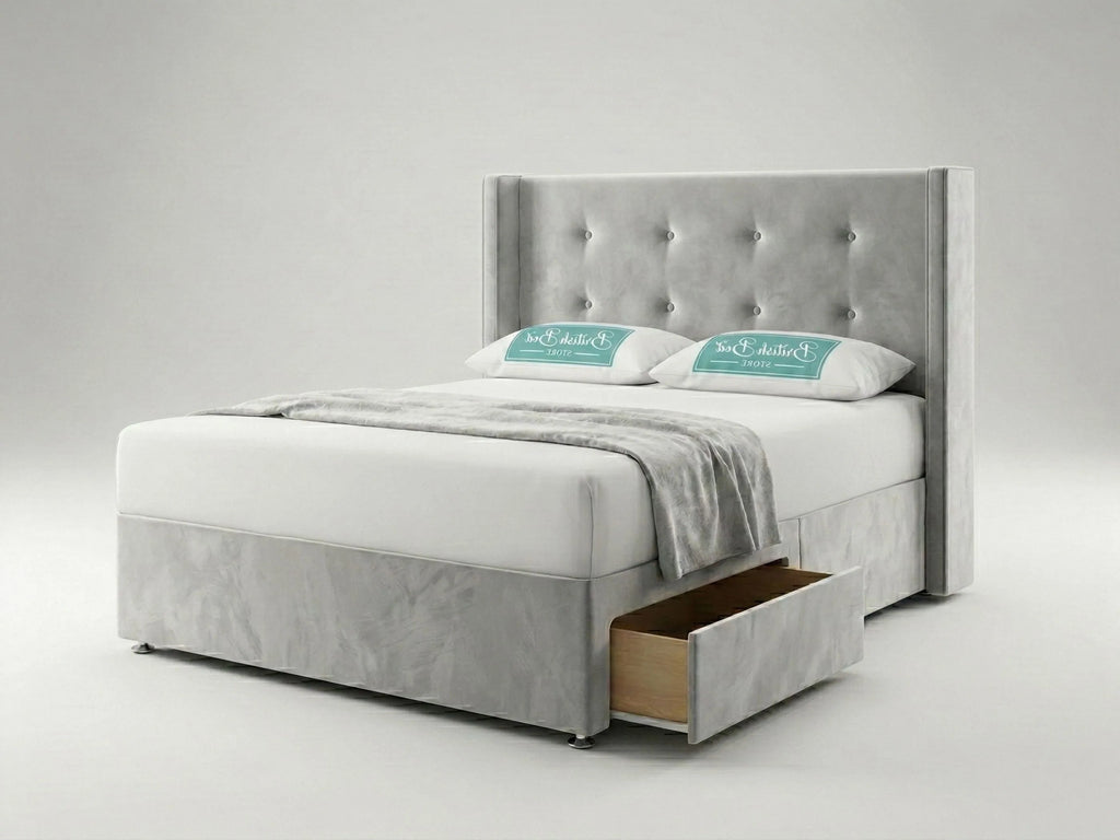 Elite Sleigh Harmony | Divan Drawer Frame with Multi-Drawer Storage Options (UK) | Discount Bed Store (DBS) #DB139