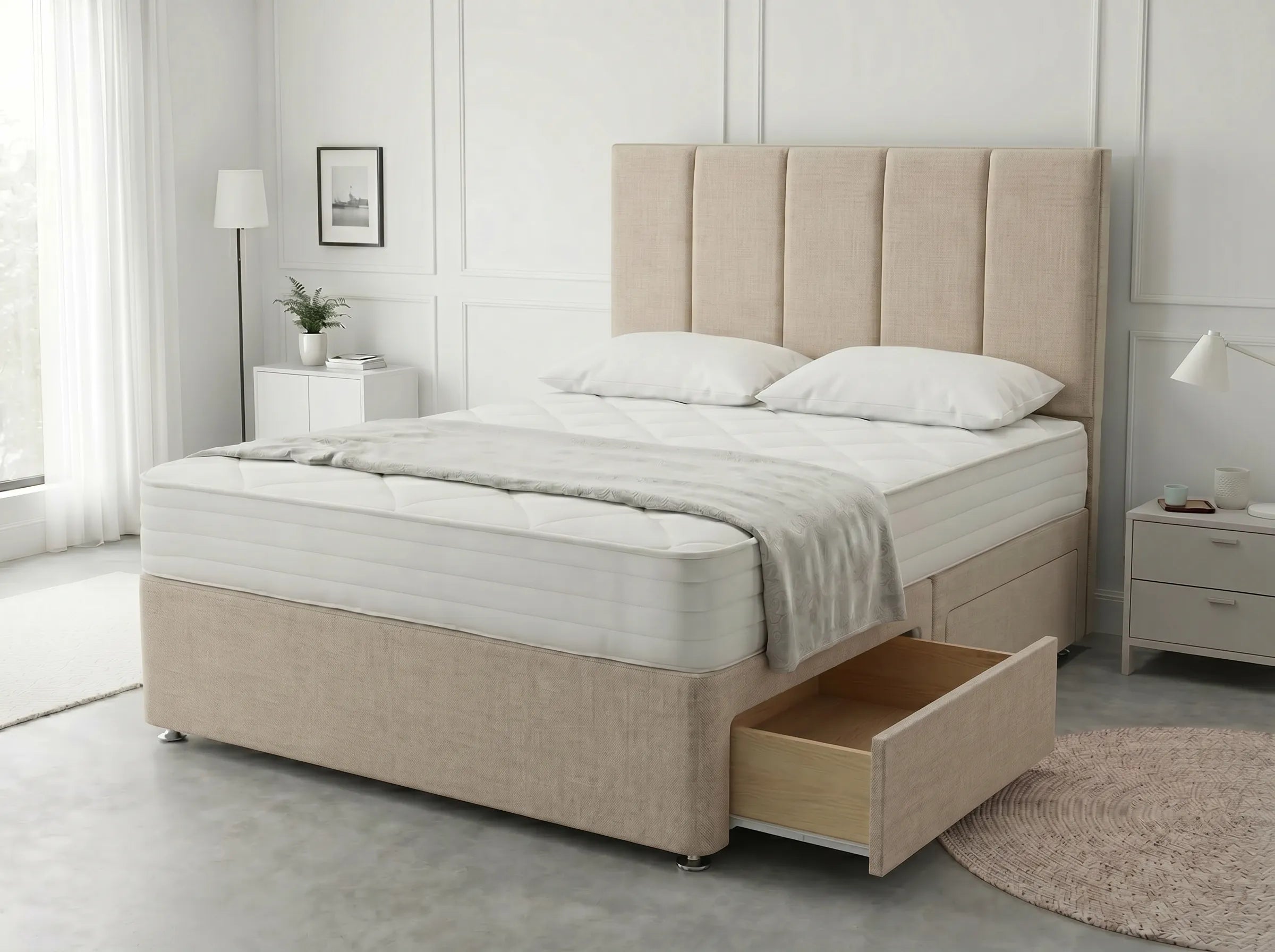 Royal Curve Majesty | Divan Drawer Bed with Seamless Drawer Storage (UK) | Discount Bed Store (DBS) #DB148
