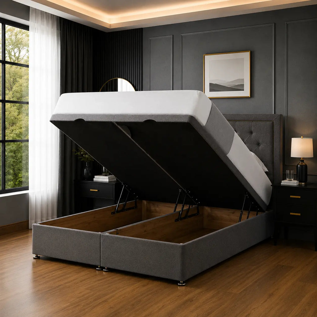 Kensington Ottoman Divan Bed – Luxury Upholstered Bed with Hidden Storage