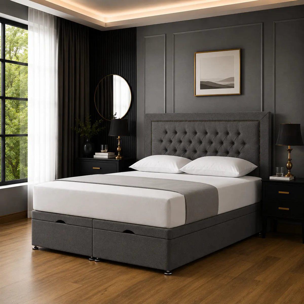 Kensington Ottoman Divan Bed – Luxury Upholstered Bed with Hidden Storage