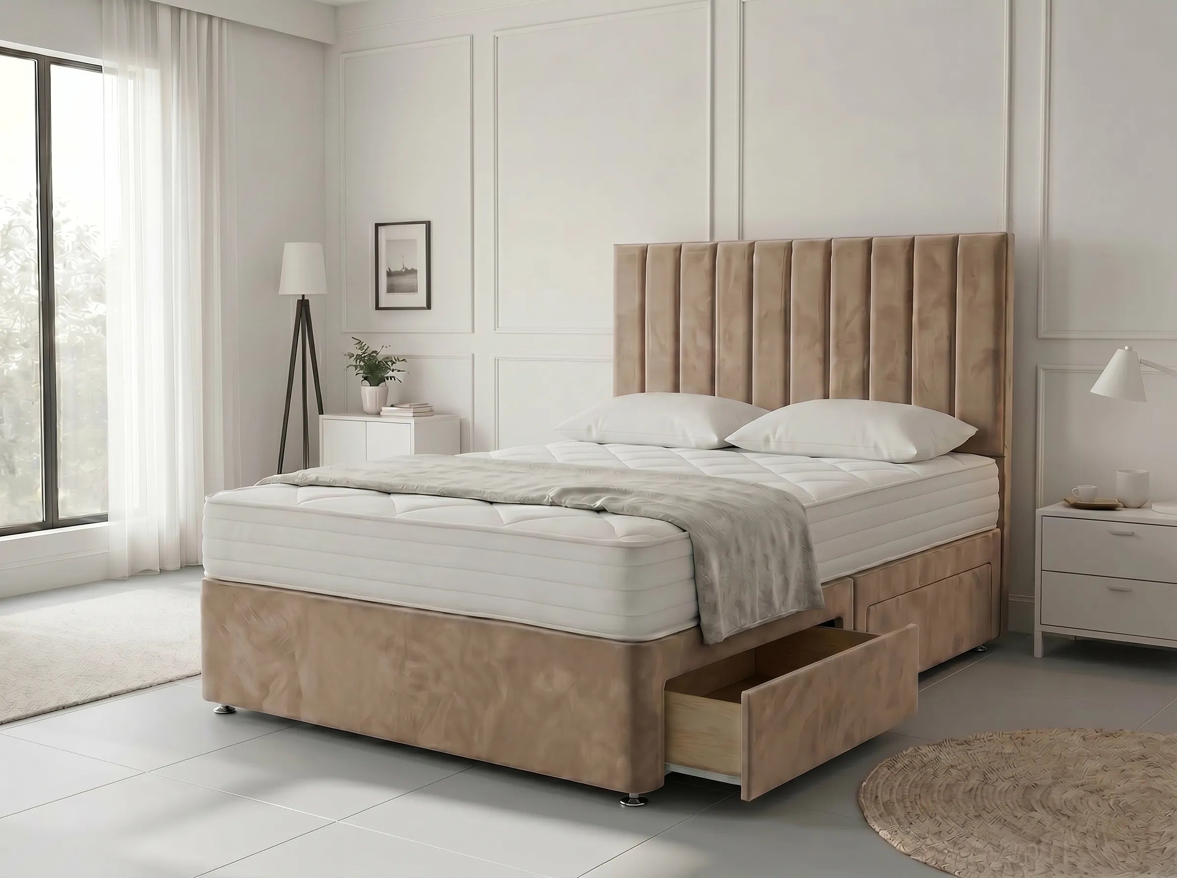 Regal Sleigh Haven Divan Drawer Bed with Side Storage Drawers (UK) | Discount Bed Store (DBS) #DB131