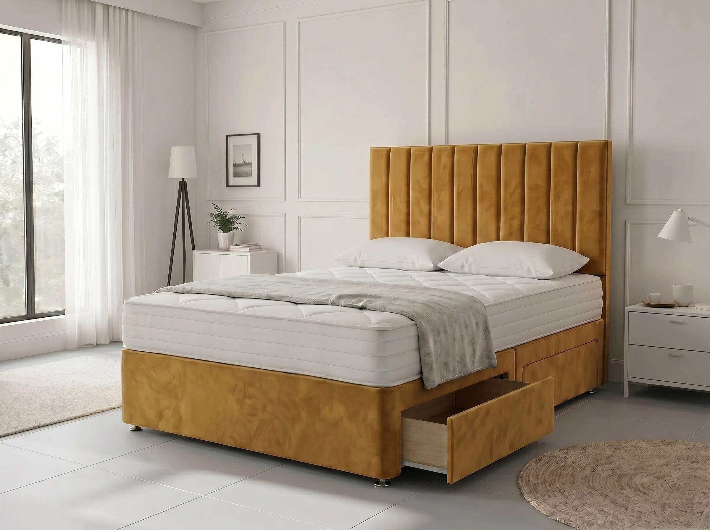 Regal Sleigh Haven Divan Drawer Bed with Side Storage Drawers (UK) | Discount Bed Store (DBS) #DB131