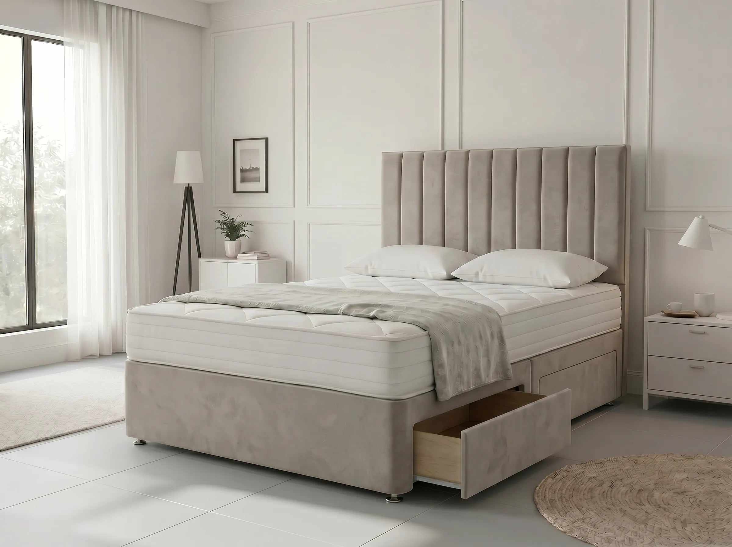 Regal Sleigh Haven Divan Drawer Bed with Side Storage Drawers (UK) | Discount Bed Store (DBS) #DB131