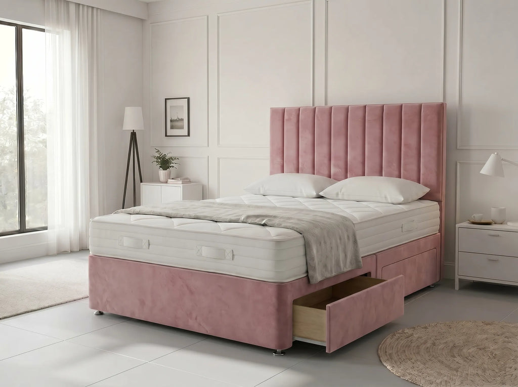 Regal Sleigh Haven Divan Drawer Bed with Side Storage Drawers (UK) | Discount Bed Store (DBS) #DB131