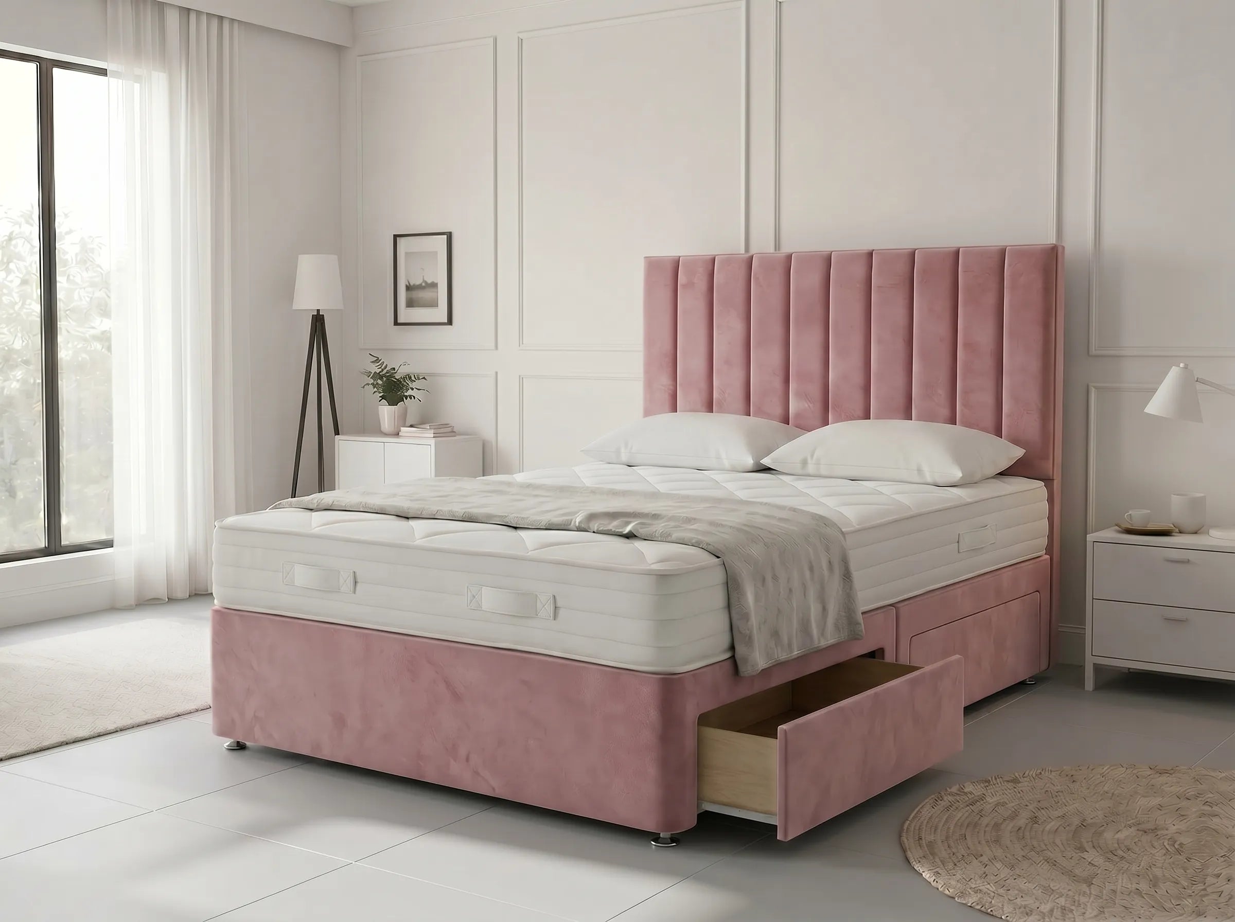 Regal Sleigh Haven Divan Drawer Bed with Side Storage Drawers (UK) | Discount Bed Store (DBS) #DB131