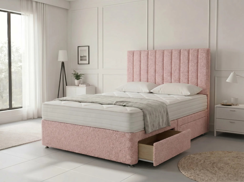 Modern Luxe Curve | Divan Drawer Bed Frame with Storage Drawers (UK) | Discount Bed Store (DBS) #DB150