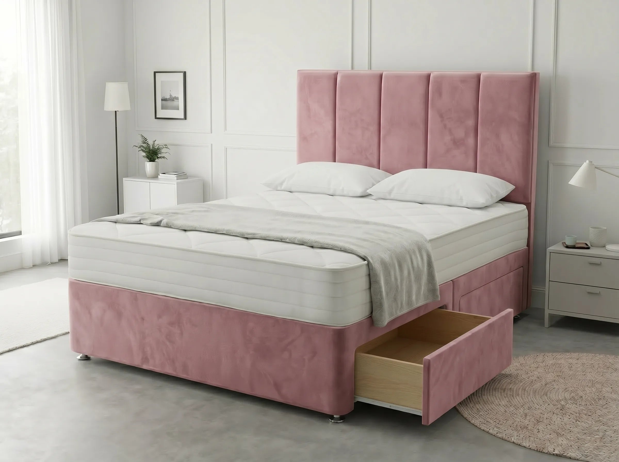 Royal Curve Majesty | Divan Drawer Bed with Seamless Drawer Storage (UK) | Discount Bed Store (DBS) #DB148
