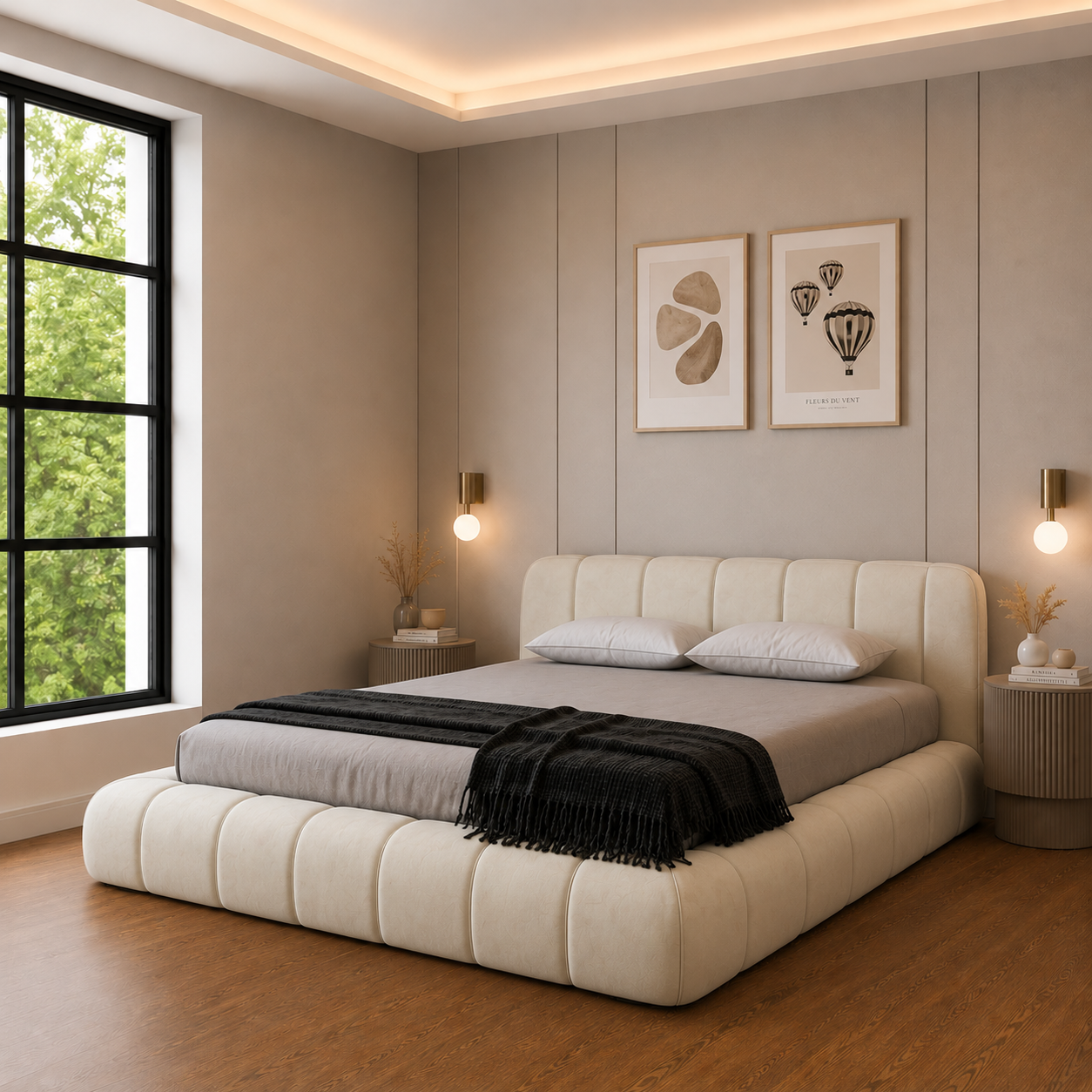 Serenova Boucle Bed Frame – Modern UK Upholstered Style | Discount Bed Store (DBS) #03