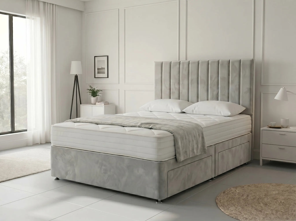Modern Luxe Curve | Divan Drawer Bed Frame with Storage Drawers (UK) | Discount Bed Store (DBS) #DB150