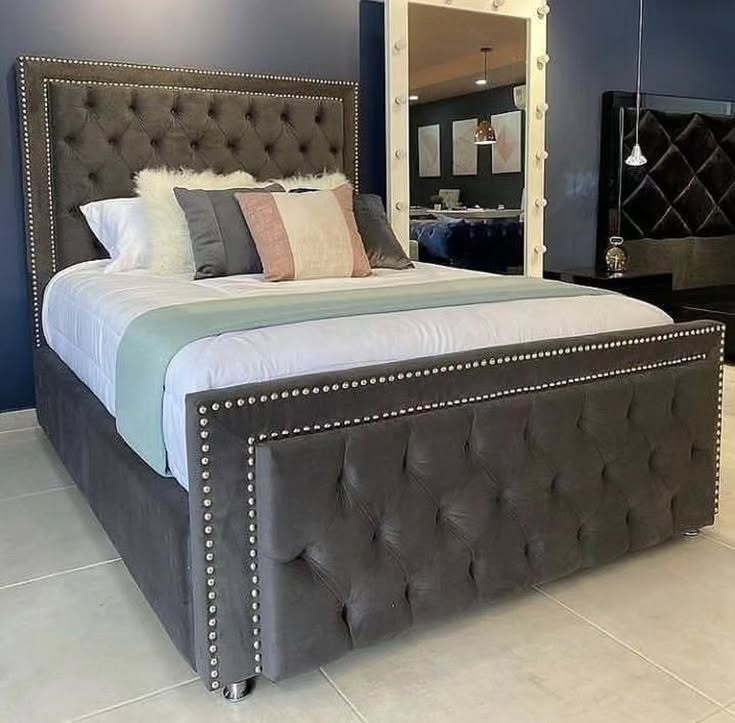 Luxury Velvet Bed RoyalNail #B5 Bed Frame (UK) | Discount Bed Store (DBS)