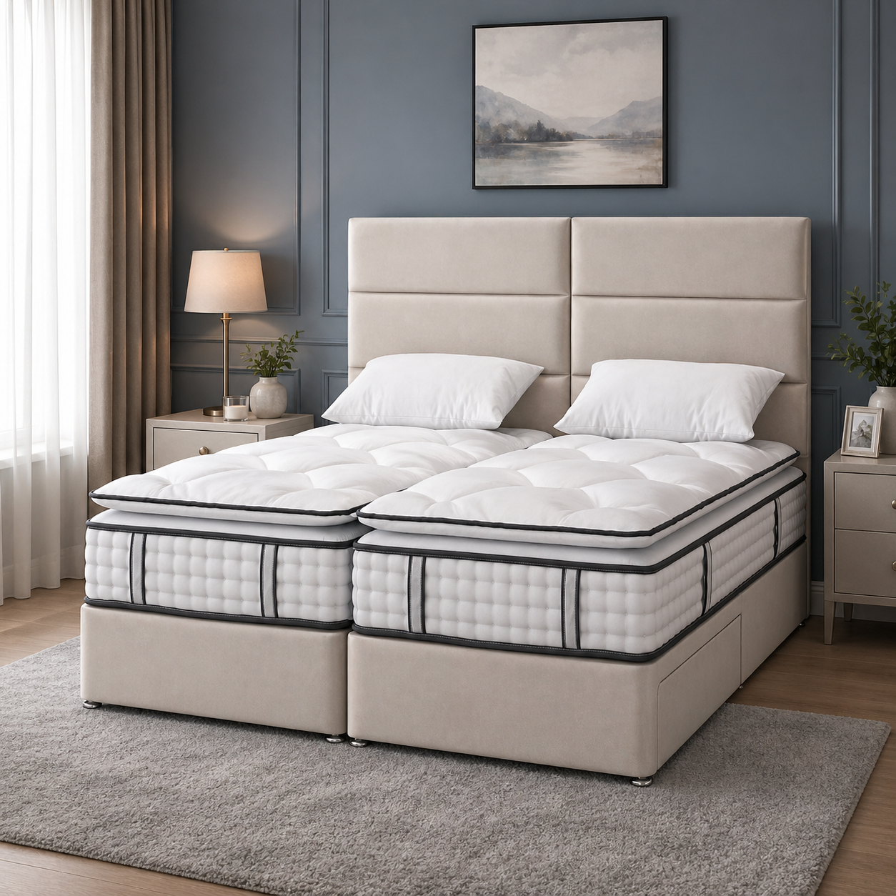 Sultan Elite 3000 Pocket Pillow Top Zip & Link Divan Bed Set #BZL3