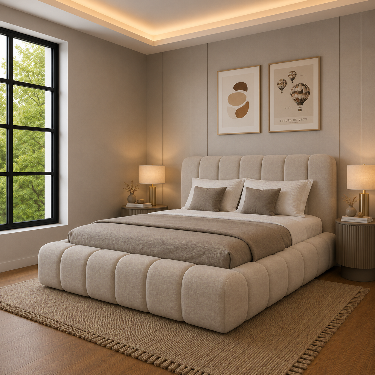 Veloura Boucle Bed Frame – Luxury Design | Discount Bed Store (DBS) #01