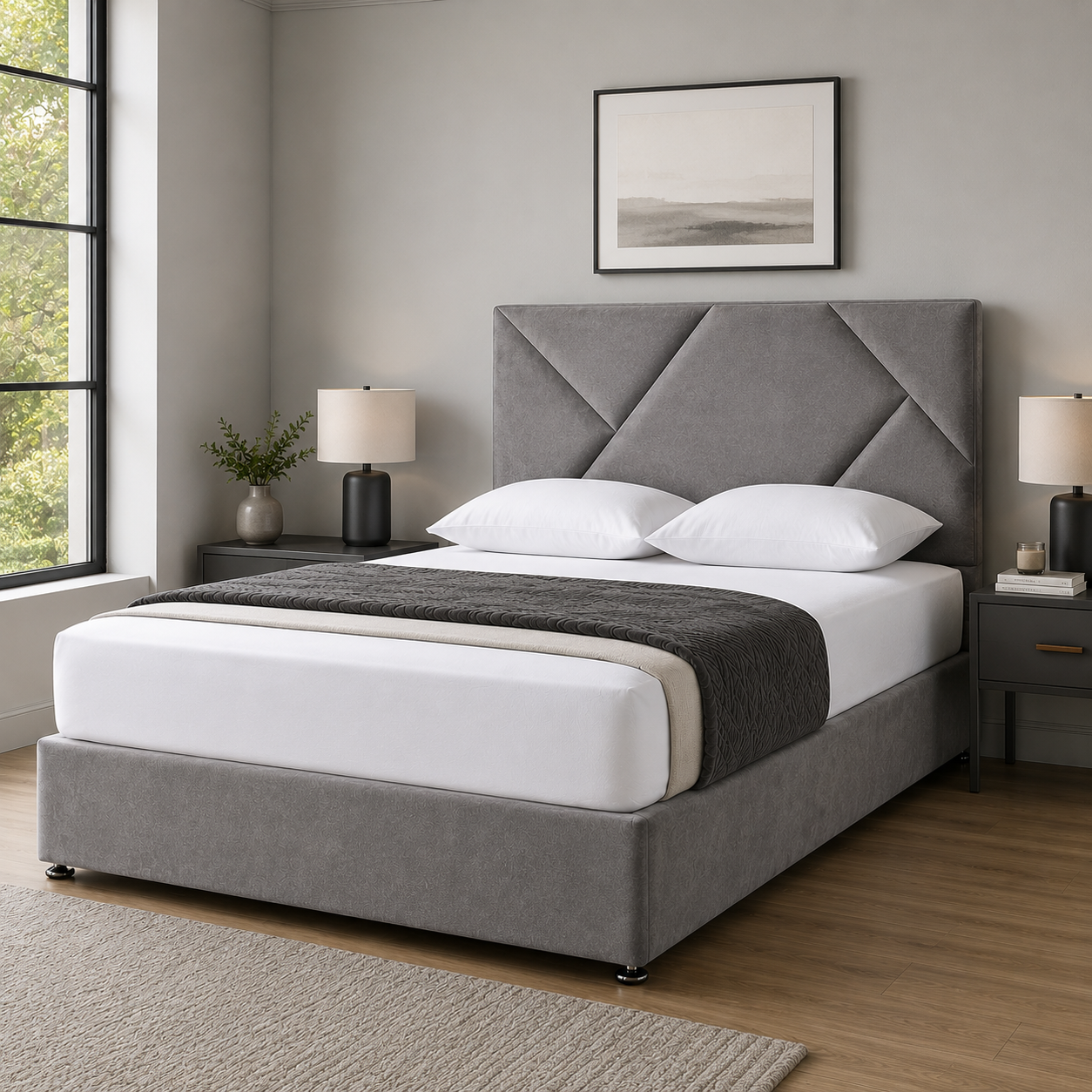 Velvet Curve Royale | Divan Bed with Soft-Close Storage Drawers (UK) | Discount Bed Store (DBS) #DB153
