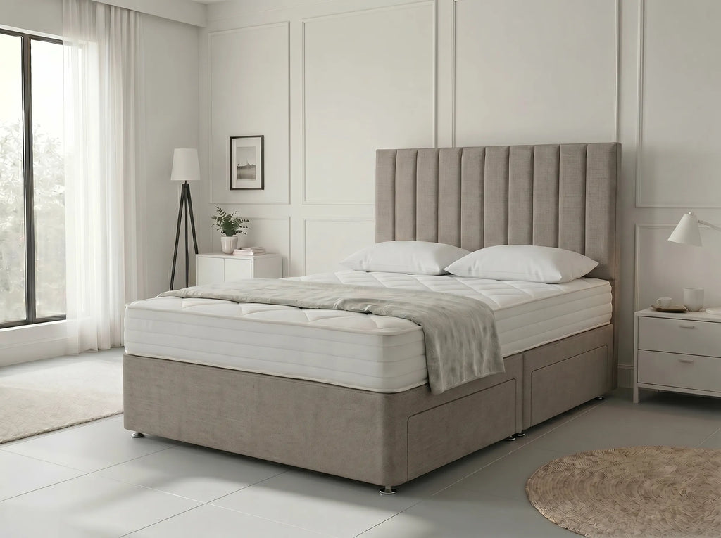 Modern Luxe Curve | Divan Drawer Bed Frame with Storage Drawers (UK) | Discount Bed Store (DBS) #DB150
