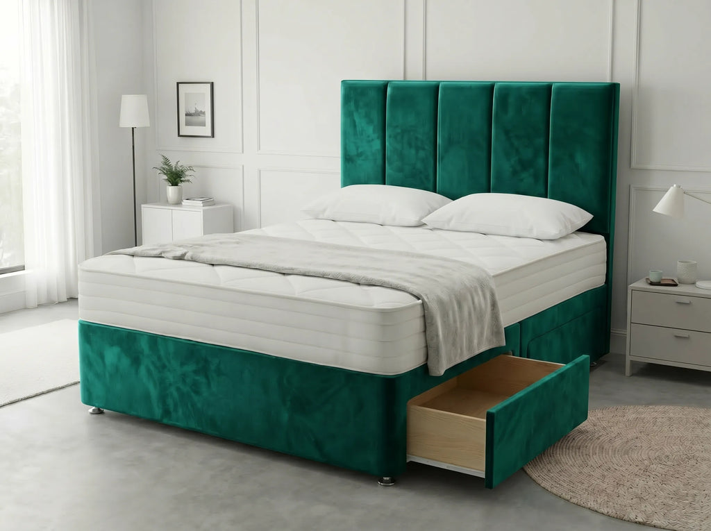 Royal Curve Majesty | Divan Drawer Bed with Seamless Drawer Storage (UK) | Discount Bed Store (DBS) #DB148