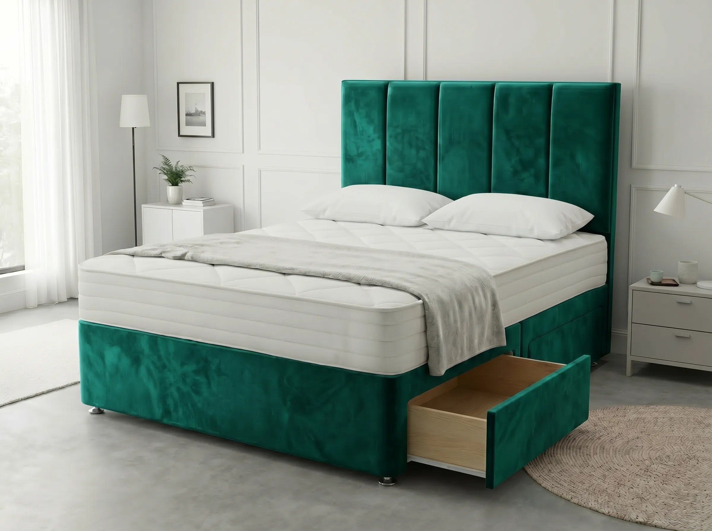 Royal Curve Majesty | Divan Drawer Bed with Seamless Drawer Storage (UK) | Discount Bed Store (DBS) #DB148