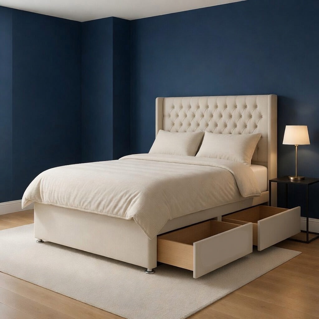 Grand Chester WingBack #B162 Divan Bed Frame (UK) | Discount Bed Store (DBS)