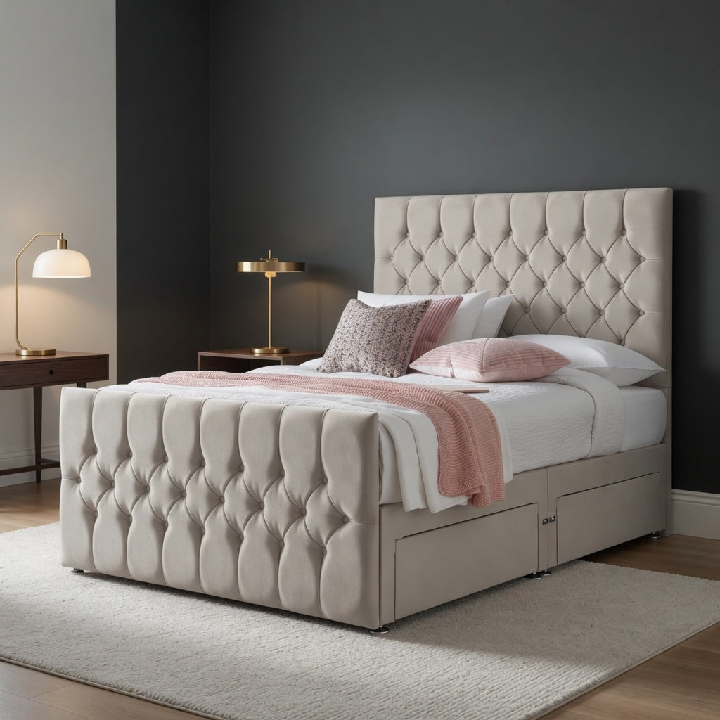 Diamond Grid Classic #B156 | Optional Divan Drawer Bed Frame (UK) | Discount Bed Store (DBS)