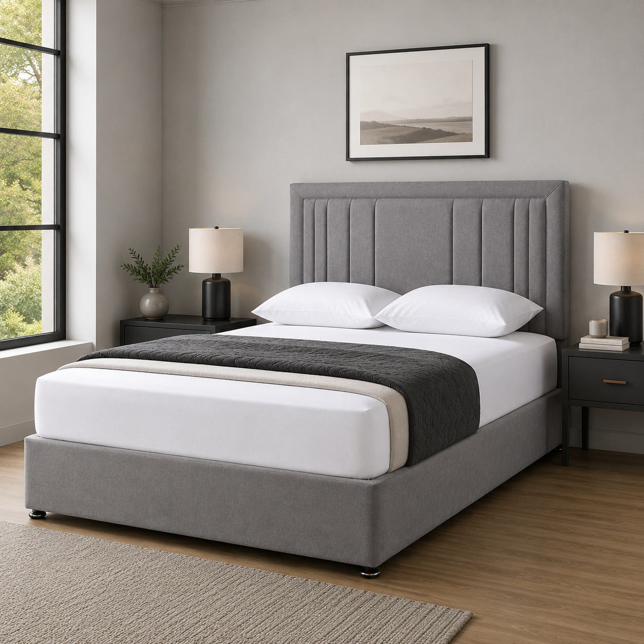 Imperial Panel Retreat | Upholstered Divan Bed with Side Storage Drawers (UK) | Discount Bed Store (DBS) #DB155