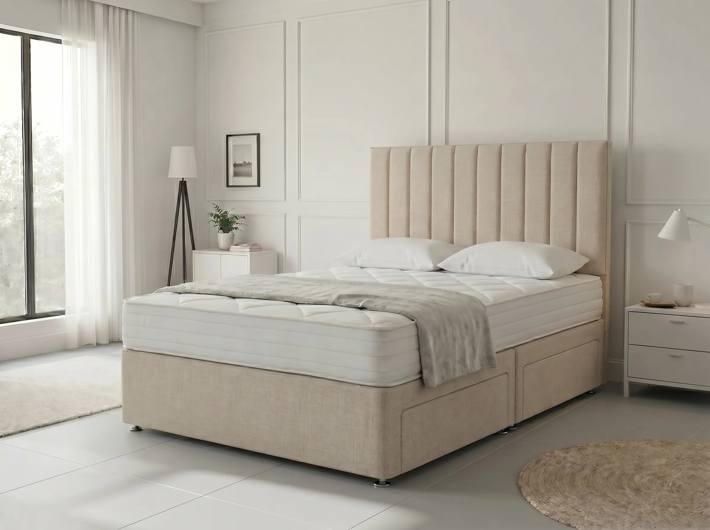 Modern Luxe Curve | Divan Drawer Bed Frame with Storage Drawers (UK) | Discount Bed Store (DBS) #DB150
