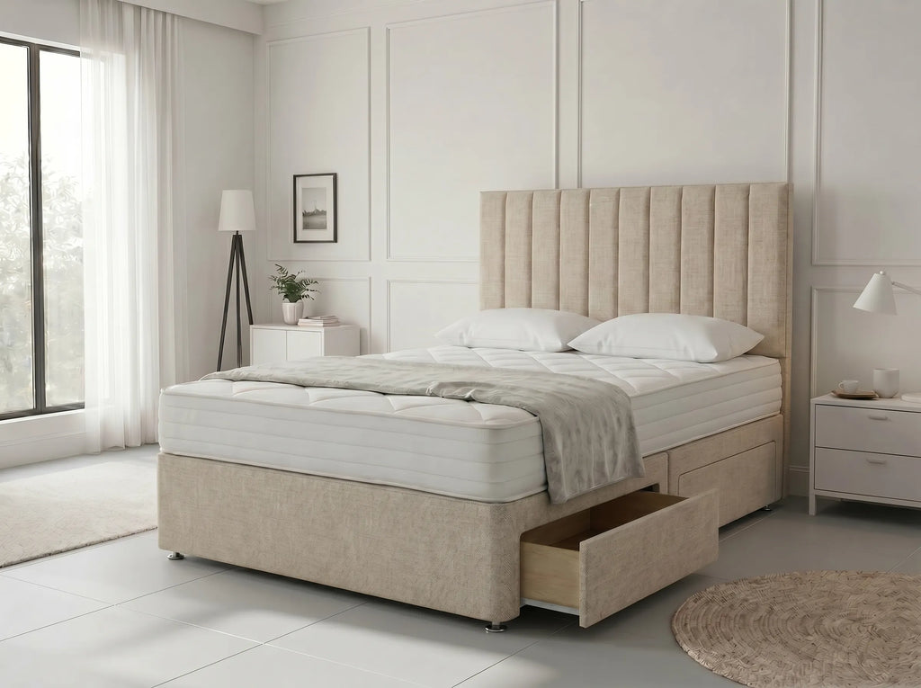 Modern Luxe Curve | Divan Drawer Bed Frame with Storage Drawers (UK) | Discount Bed Store (DBS) #DB150